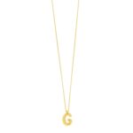 14K Yellow Gold Bubble Initial G Pendant Necklace