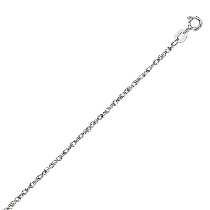 14k White Gold 0.95 mm Rope Chain Necklace