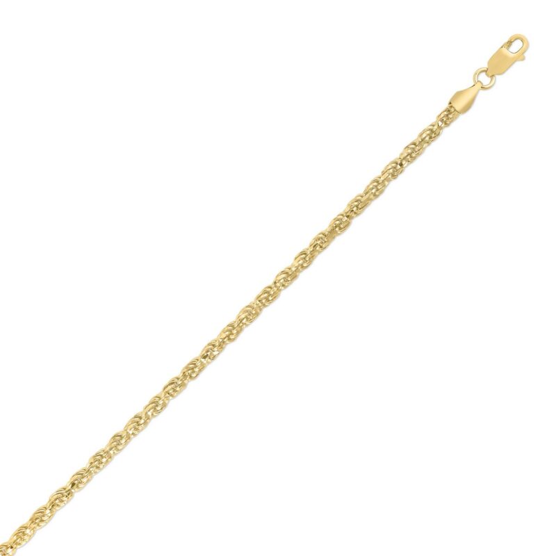 Yellow Gold-Plated Sterling Silver Diamond-Cut Royal Rope Chain Necklace 3.5mm