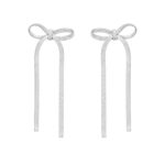 Sterling Silver Snake Chain Drop Dangle Bow Earrings Sterling Silver Snake Chain Drop Dangle Bow Earrings