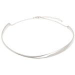 Sterling Silver Sculpted Collar Necklace