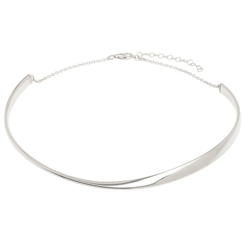 Sterling Silver Sculpted Collar Necklace
