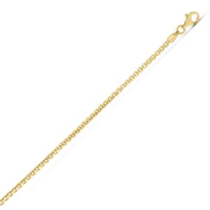 Yellow Gold Plated Sterling Silver 2mm Round Box Chain Necklace