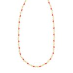 Sterling Silver 14K Gold Plated Red Enamel Hearts Necklace