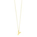 14K Yellow Gold Bubble Initial Y Pendant Necklace