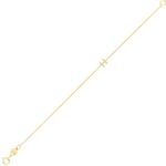 Real 14K Yellow Gold Mini Initial H Bracelet