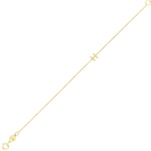Real 14K Yellow Gold Mini Initial H Bracelet