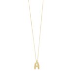 14K Yellow Gold Bubble Initial A Pendant Necklace