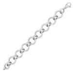 Sterling Silver Round Small and Big Link Necklace