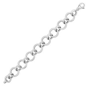 Sterling Silver Round Small and Big Link Necklace