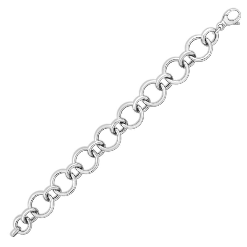 Sterling Silver Round Small and Big Link Necklace