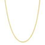 Yellow Gold Plated Sterling Silver 2.5 mm Oval Snake Chain Necklace