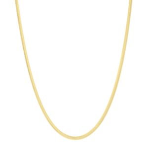 Yellow Gold Plated Sterling Silver 2.5 mm Oval Snake Chain Necklace