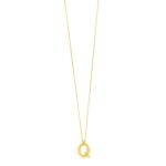 14K Yellow Gold Bubble Initial Q Pendant Necklace