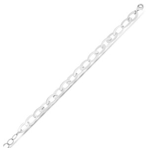 Sterling Silver Italian Oval Link Bracelet 8.7 mm