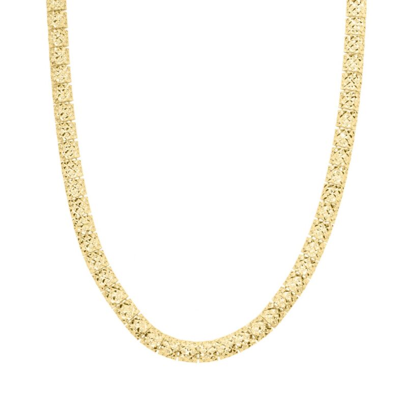 Square Link Chain Necklace 6mm 18 Inch 10K Yellow Gold