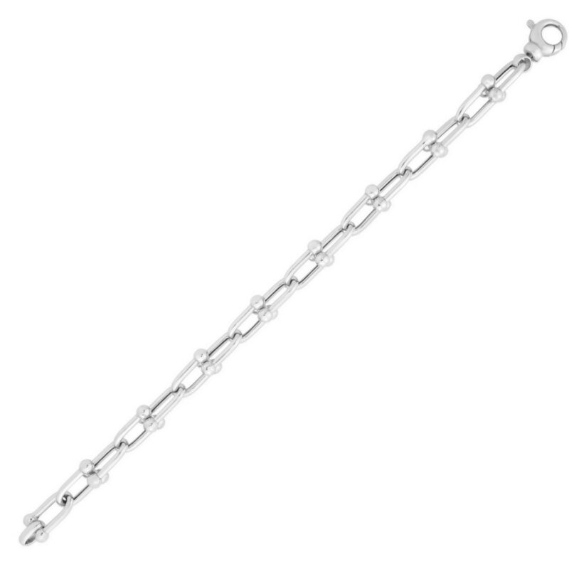 Sterling Silver Jax Link Bead Bracelet 9.2mm