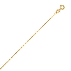 14K Yellow Gold Rope Chain Necklace 0.85 mm