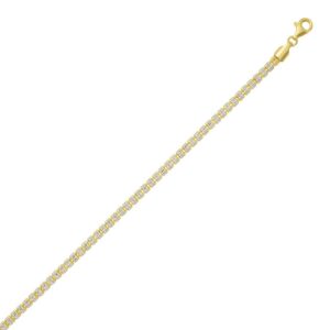 Gold Plated Sterling Silver Ice Barrel Chain Necklace 4mm