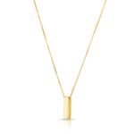 Real 14K Yellow Gold Block Initial I Necklace