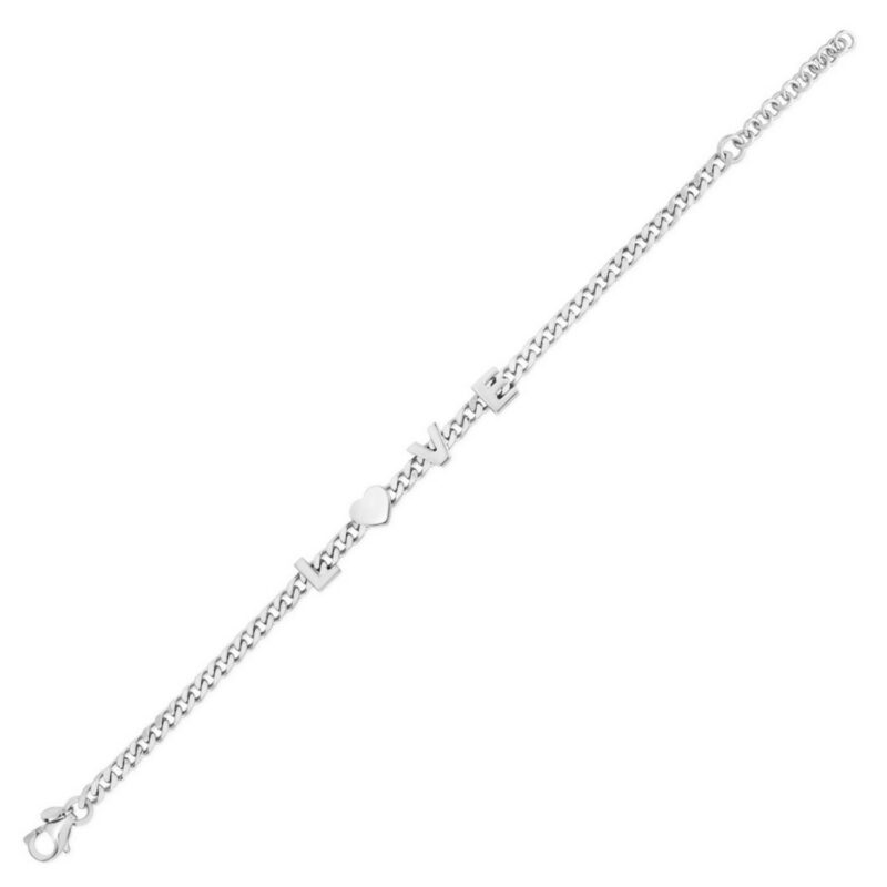 925 Sterling Silver Love Chain Bracelet