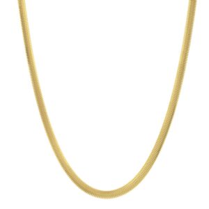 Oval Snake Chain 4.2mm Sterling Silver Yellow Gold Plated