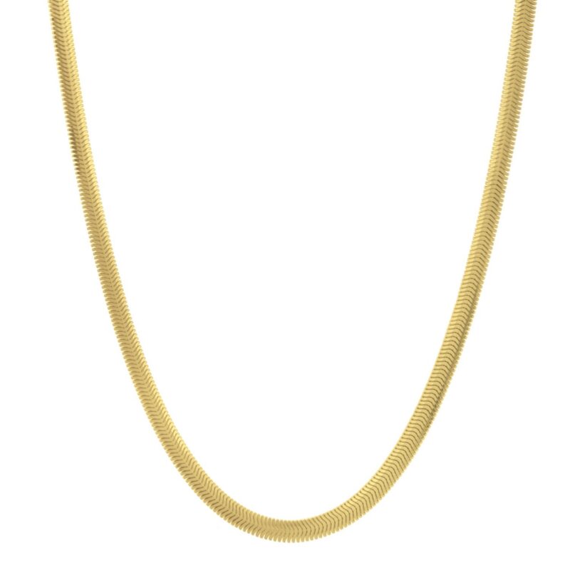 Oval Snake Chain 4.2mm Sterling Silver Yellow Gold Plated