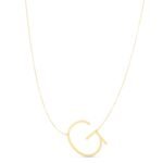 14K Yellow Gold Large Initial G Necklace