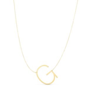 14K Yellow Gold Large Initial G Necklace