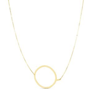 14K Yellow Gold Large Initial Q Necklace