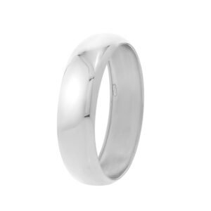 Sterling Silver Classic Domed Bangle 18.5mm Thickness