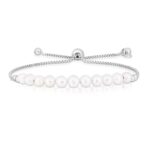 Sterling Silver Drawstring Freshwater Pearl Friendship Bracelet