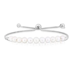 Sterling Silver Drawstring Freshwater Pearl Friendship Bracelet