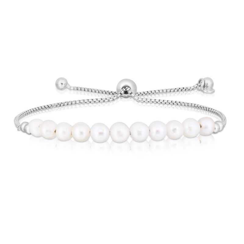 Sterling Silver Drawstring Freshwater Pearl Friendship Bracelet