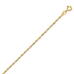 14k Yellow Gold 1 mm Rope Chain Necklace