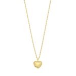 Sterling Silver 14K Gold Plated Heart Locket Necklace