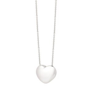 Sterling Silver Big Puffy Heart Necklace