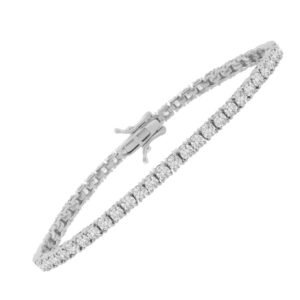 Sterling Silver CZ Tennis Bracelet 3.3 mm 7 Inch