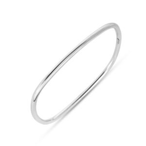 Sterling Silver Slip On Square Bangle 3mm