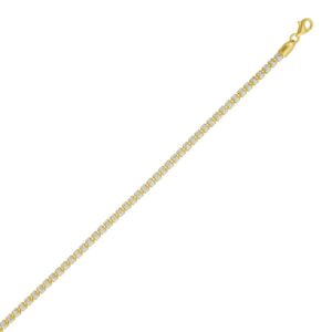 Ice Barrel Chain Necklace 3.8 mm Sterling Silver Gold Plated