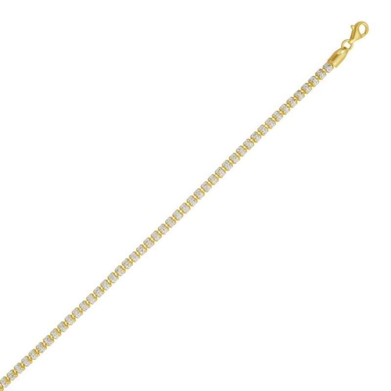 Ice Barrel Chain Necklace 3.8 mm Sterling Silver Gold Plated Ice Barrel Chain Necklace 3.8 mm Sterling Silver Gold Plated