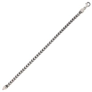Sterling Silver Franco Link Bracelet 4.5 mm Gunmetal Finish