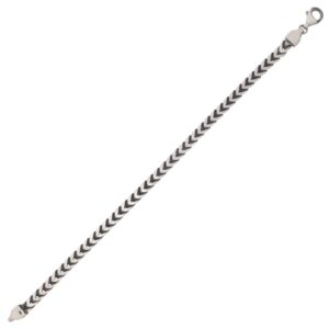 Sterling Silver Gunmetal Franco Link Chain Necklace 4.5 mm