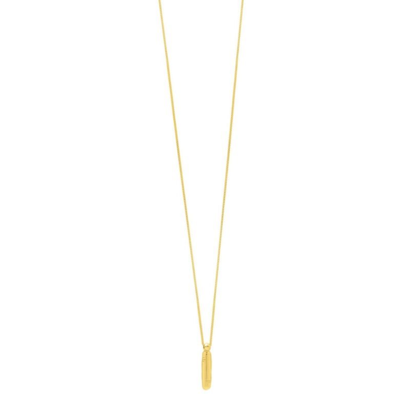 14K Yellow Gold Bubble Initial I Pendant Necklace