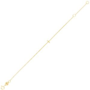 14K Yellow Gold Mini Initial I Bracelet