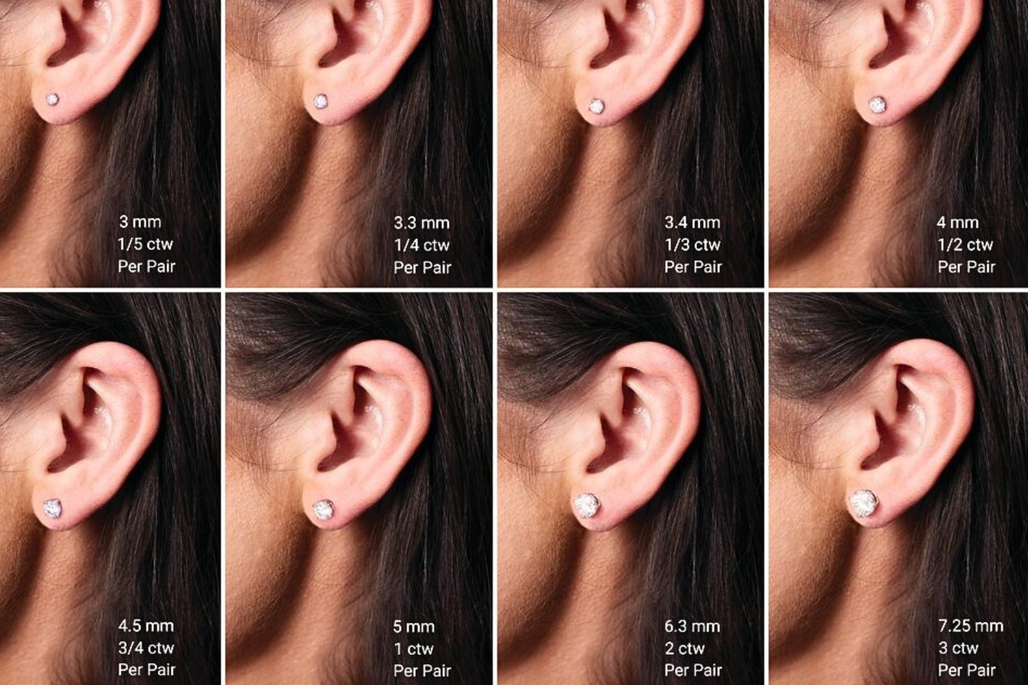 Diamond Stud Earrings Size Guide Best Size for Everyday or Special Occasions