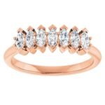 Vertical 7 Stone Marquise Diamond Anniversary Band 12 CT 14K Rose Gold