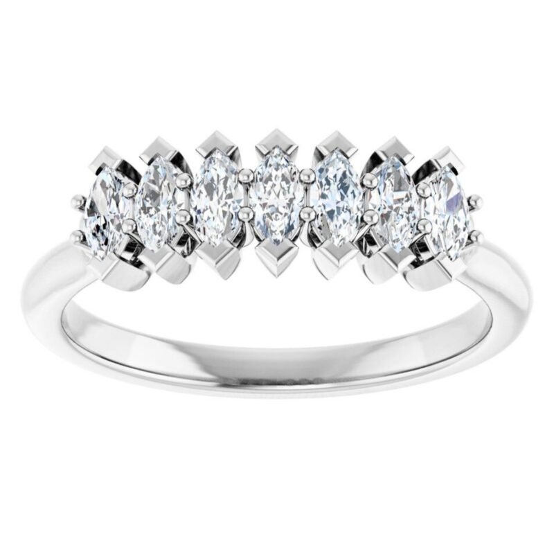 Vertical 7 Stone Marquise Diamond Anniversary Band 12 CT