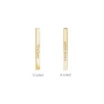 14K Gold 3D Engraved 4 Sided Vertical Pillar Bar Name Necklace