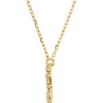 14K Gold Custom Diamond Initial Necklace thickness